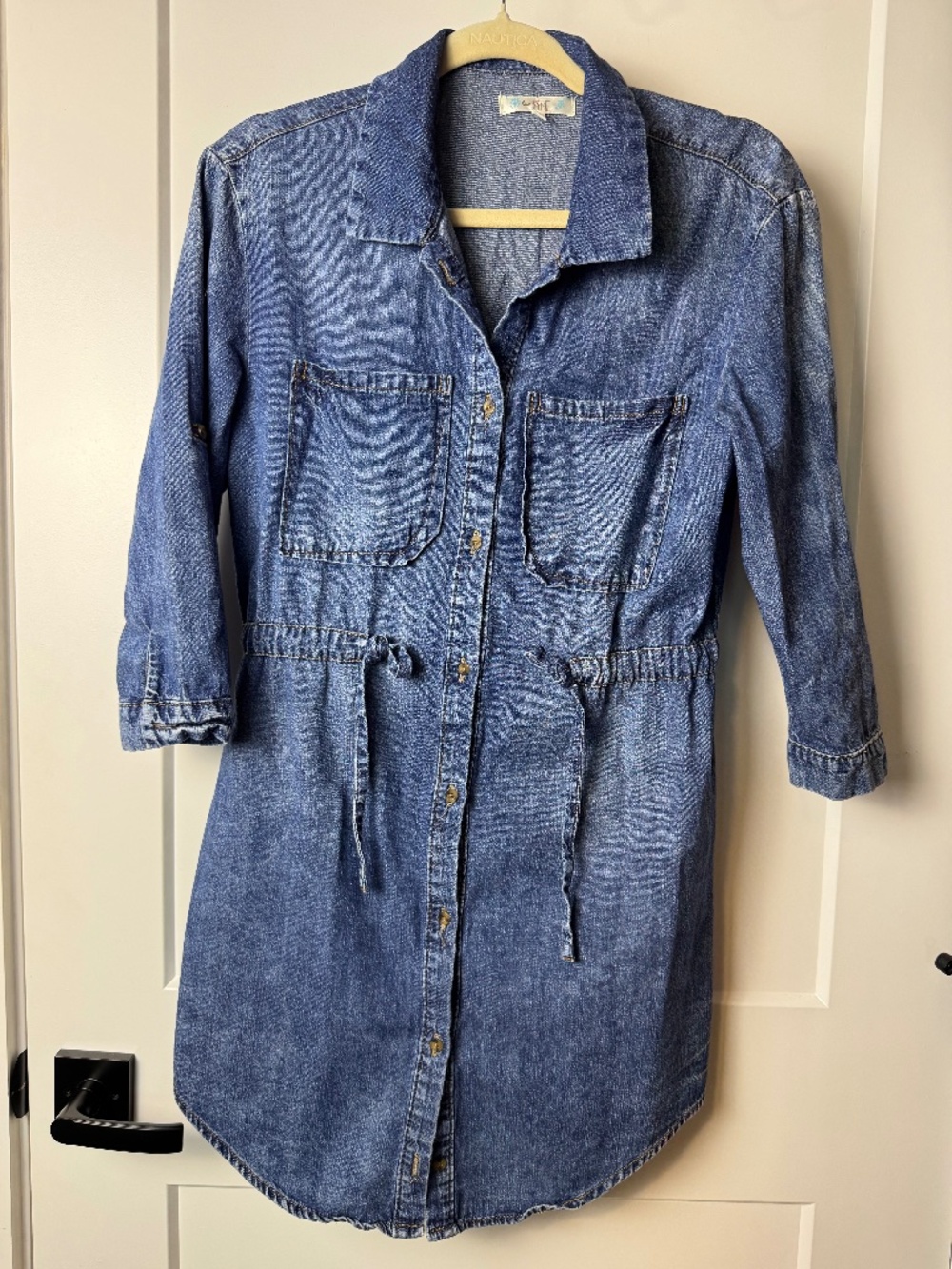 Love Fire chambray/denim shirt dress